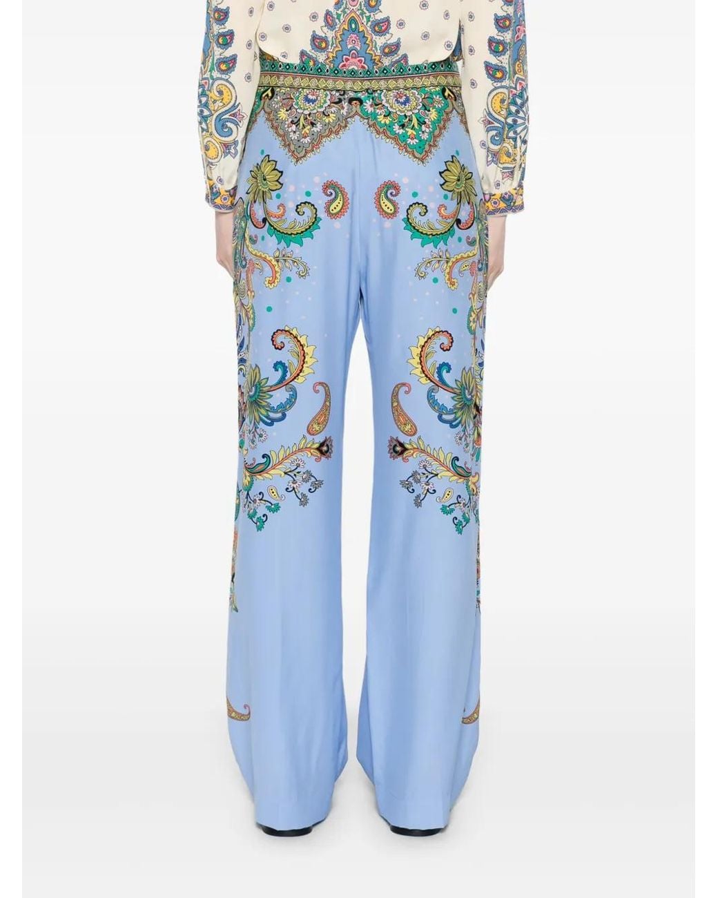 Etro Blue Silk Trousers