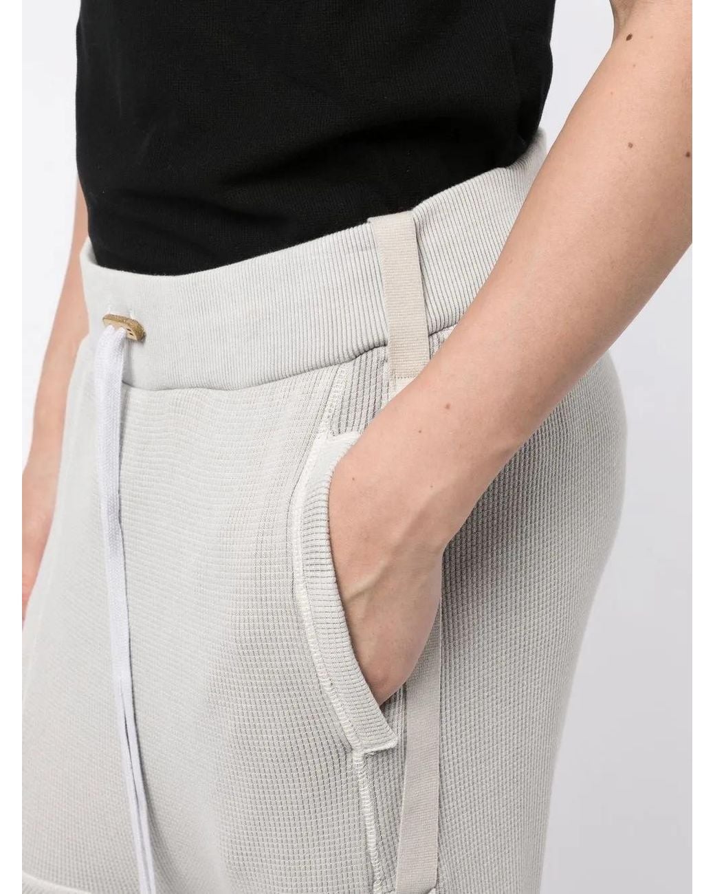 Boris Bidjan Saberi White Crop-Crotch Detail Track Pants for men