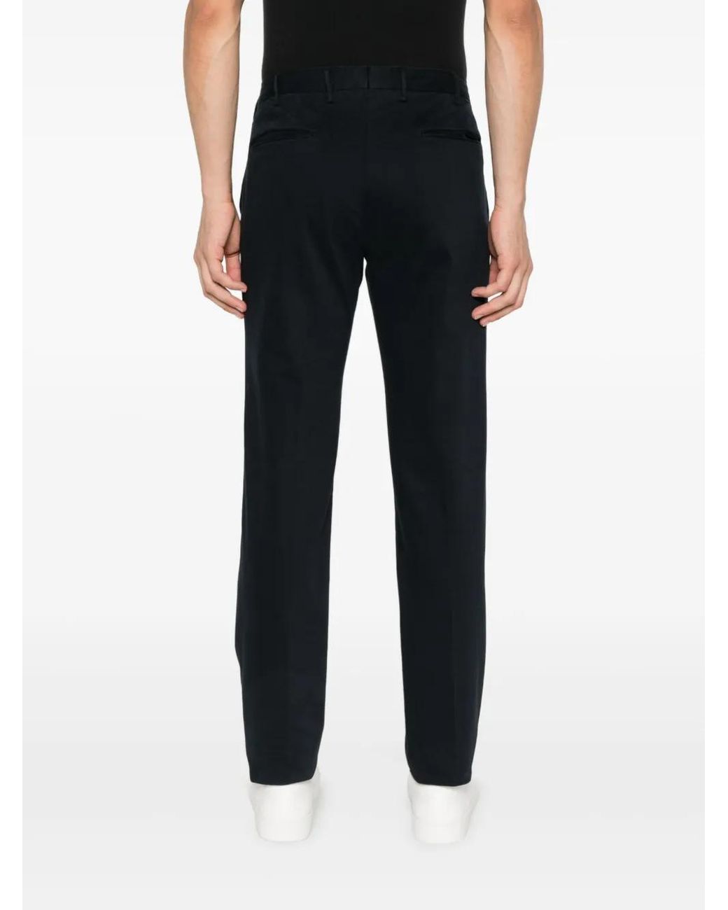 Incotex Black Stretch-Cotton Trousers for men
