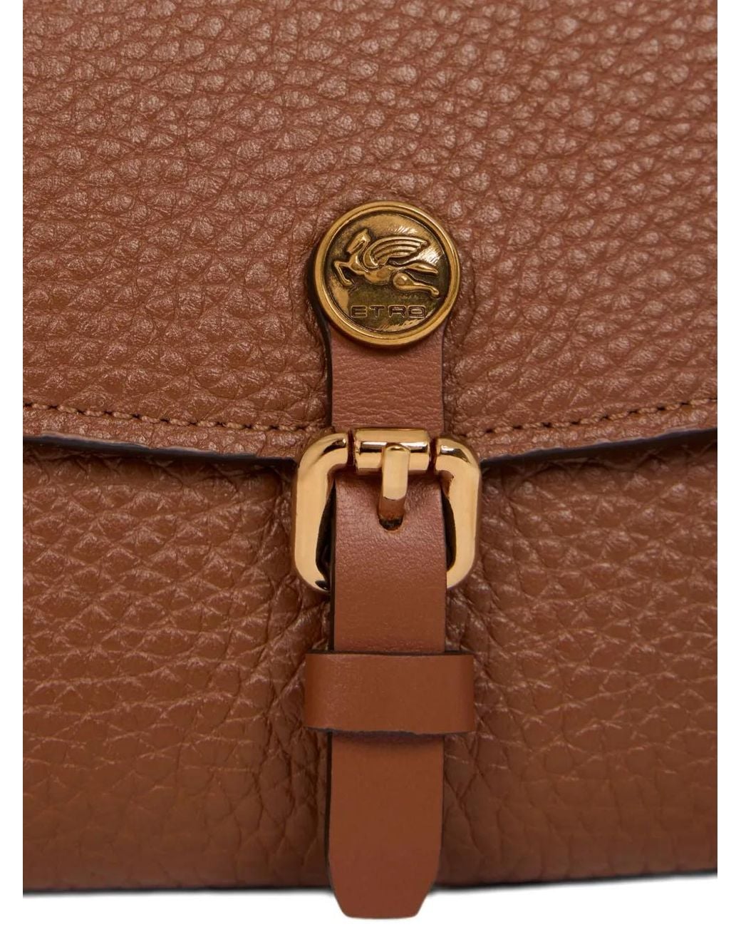Etro Brown Hammered Leather Pony Wallet