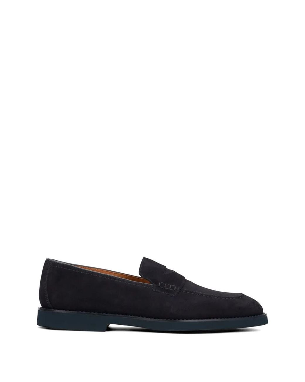 Doucal's Blue Suede Penny Loafers for men