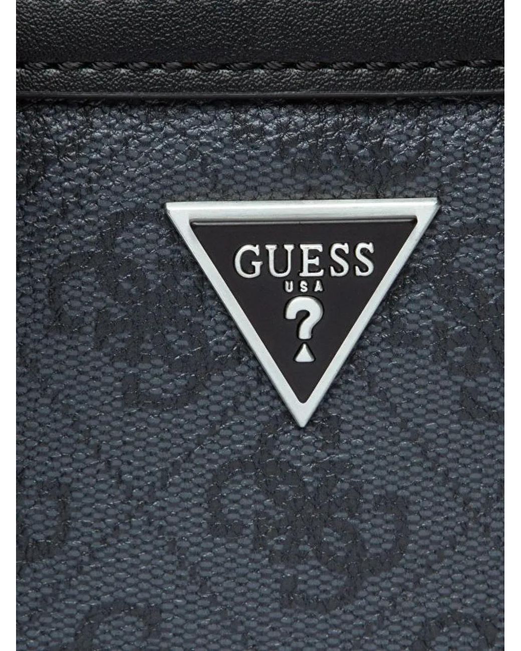 Guess Black Mini Milano Logo-Pattern Messenger Bag for men