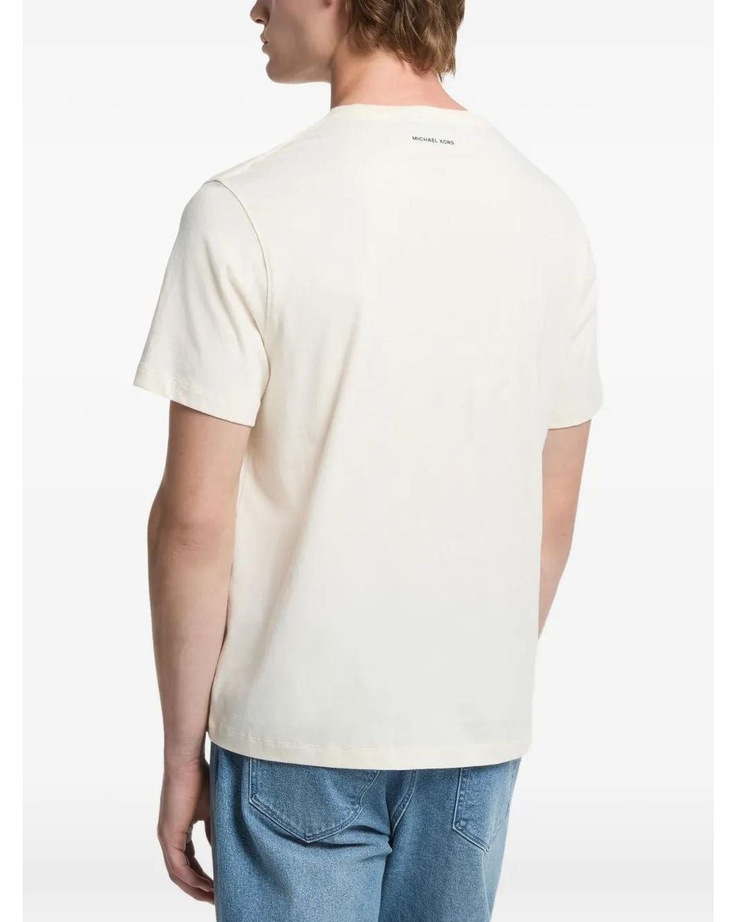 Michael Kors White Graphic Logo Cotton Jersey T-Shirt for men
