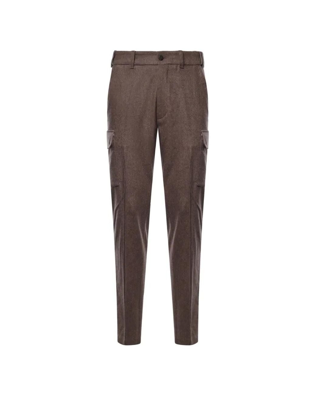 Eleventy Brown Straight-Leg Cargo Pants for men