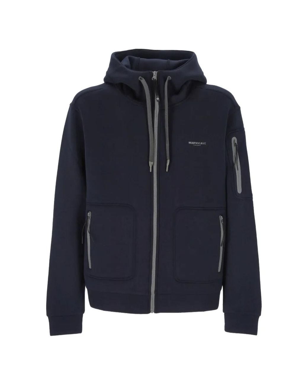 Murphy & Nye Blue Hoodie Zippé À Logo Imprimé for men