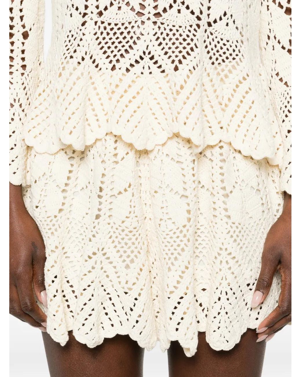 Zimmermann Natural Awaken Crochet Shorts