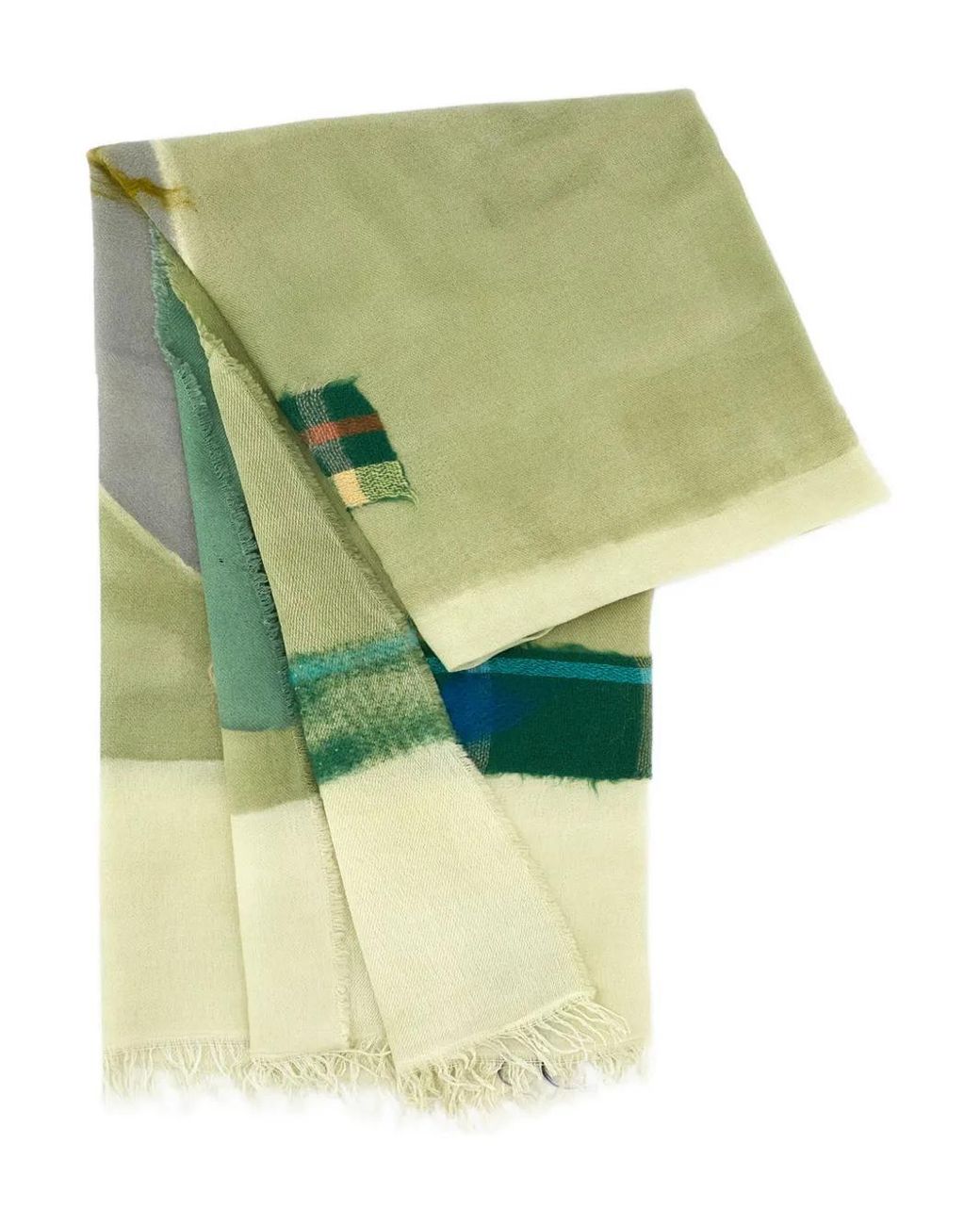 Exquisite J Green Ausgefranster Schal Mit Grafischem Muster