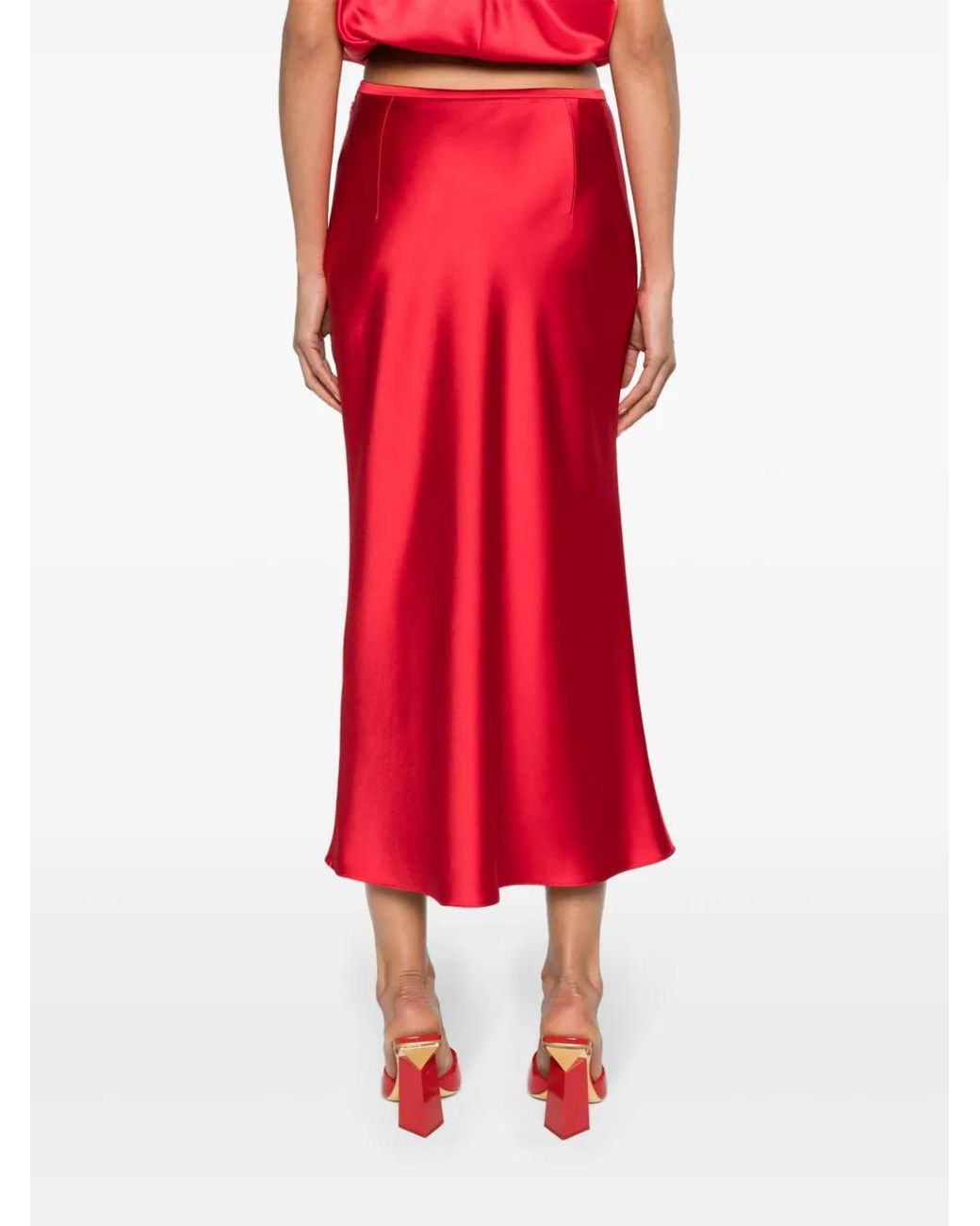 Gonna Midi Dramatic di V:PM ATELIER in Red