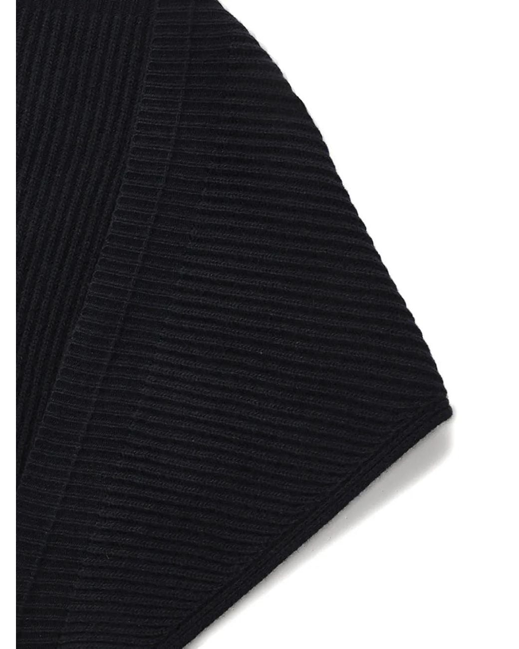 MM6 by Maison Margiela Blue Ribbed-Knit Triangular Scarf