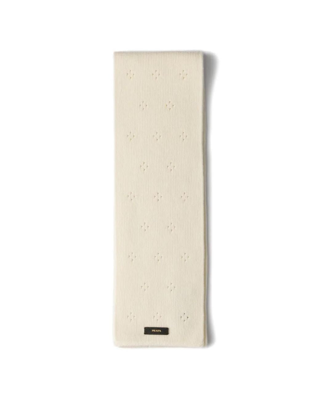 Prada White Cashmere Scarf