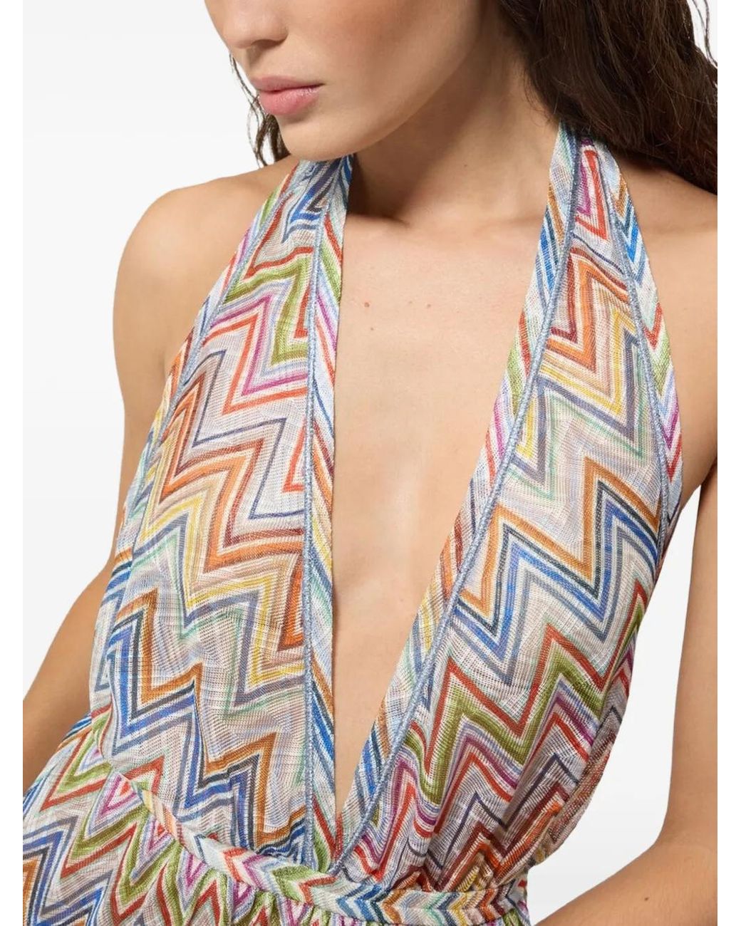Missoni White Zigzag Tulle Cover-Up Mini Dress
