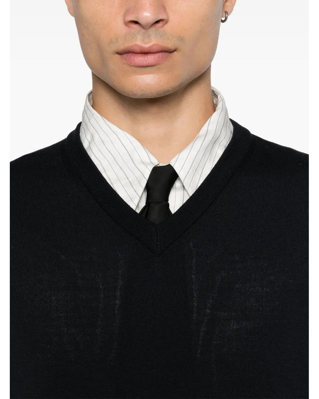 Zanone Black Fine-Knit Jumper for men
