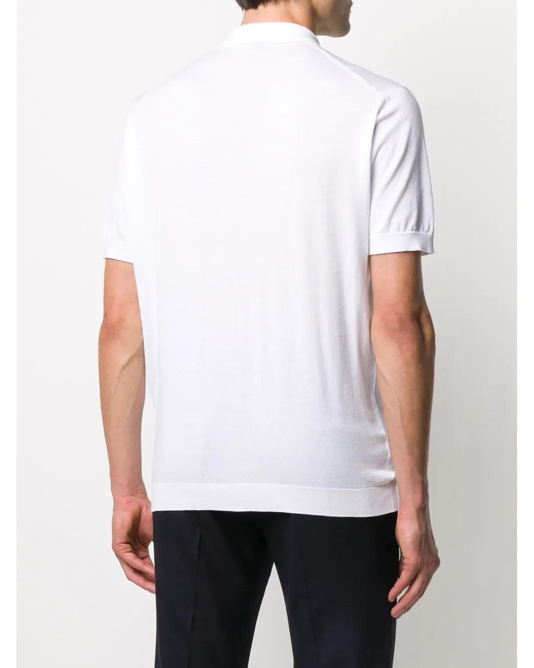 John Smedley Straight Poloshirt in het White voor heren