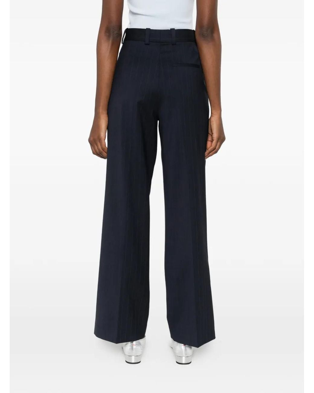 Maje Blue Pinstripe Trousers