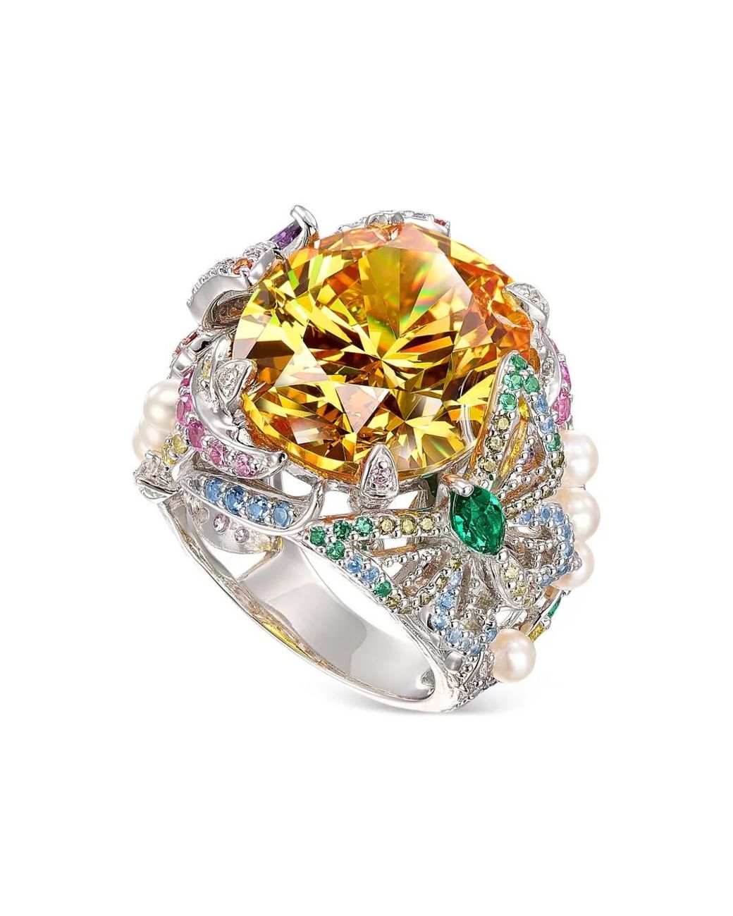 Anabela Chan Metallic Swallowtail Multi-Stone Ring