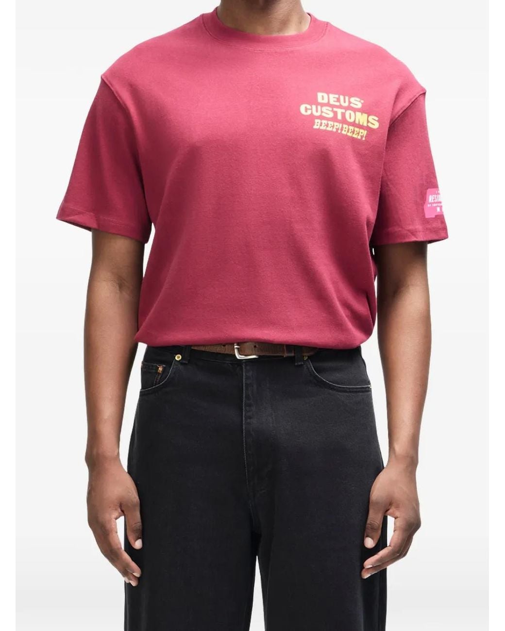 Deus Ex Machina Red Bloomers Graphic-Print T-Shirt for men