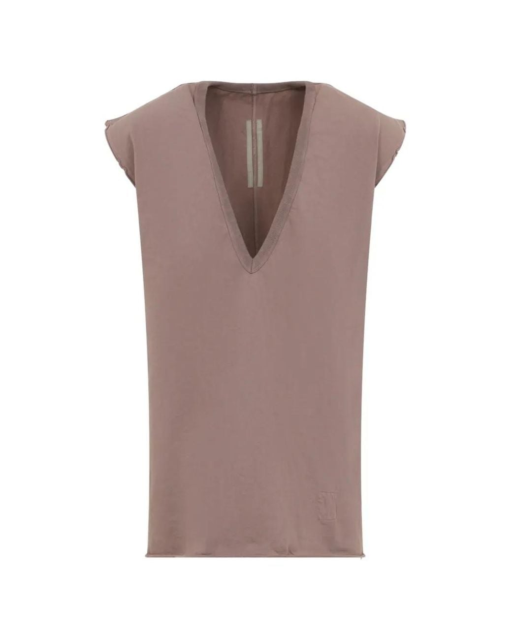 Rick Owens Brown V-Neck Sleeveless T-Shirt for men