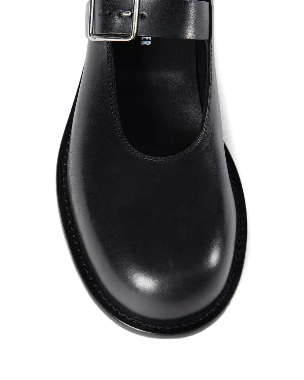 Ann Demeulemeester Black Buckled Leather Loafers