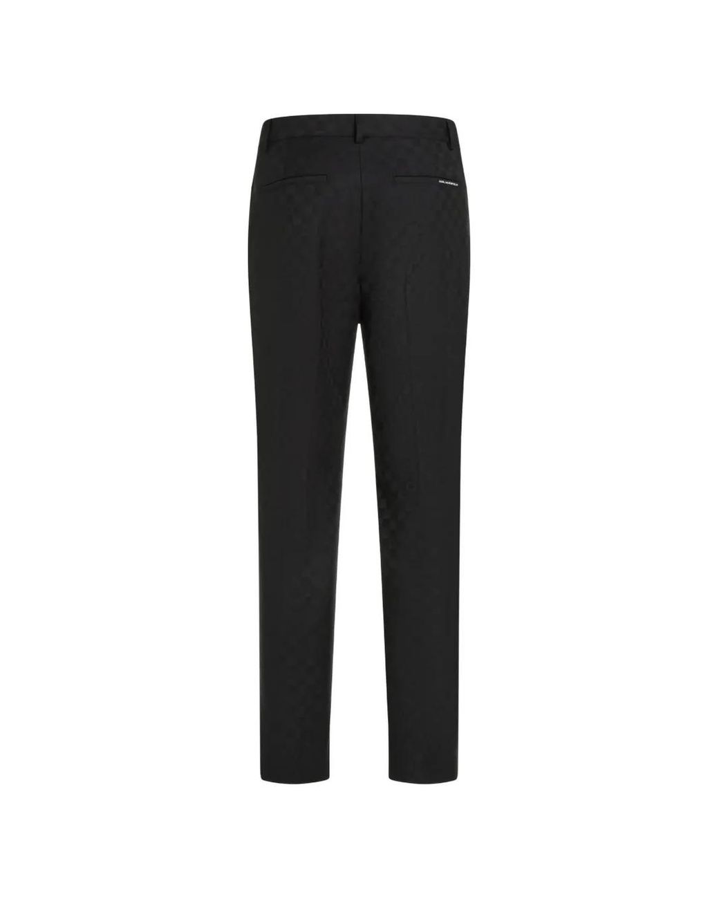 Karl Lagerfeld Black Monogram Checked Trousers for men