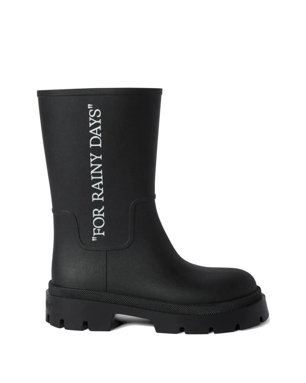 Off-White c/o Virgil Abloh Black Slogan-Print Platform Boots
