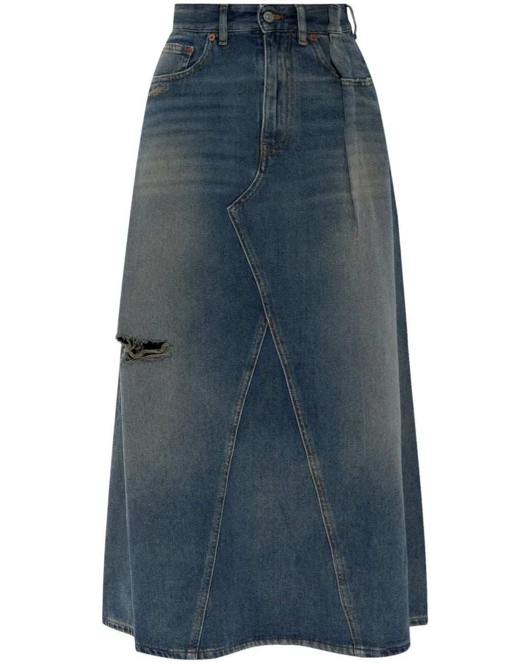 MM6 by Maison Margiela Blue Denim Midi Skirt