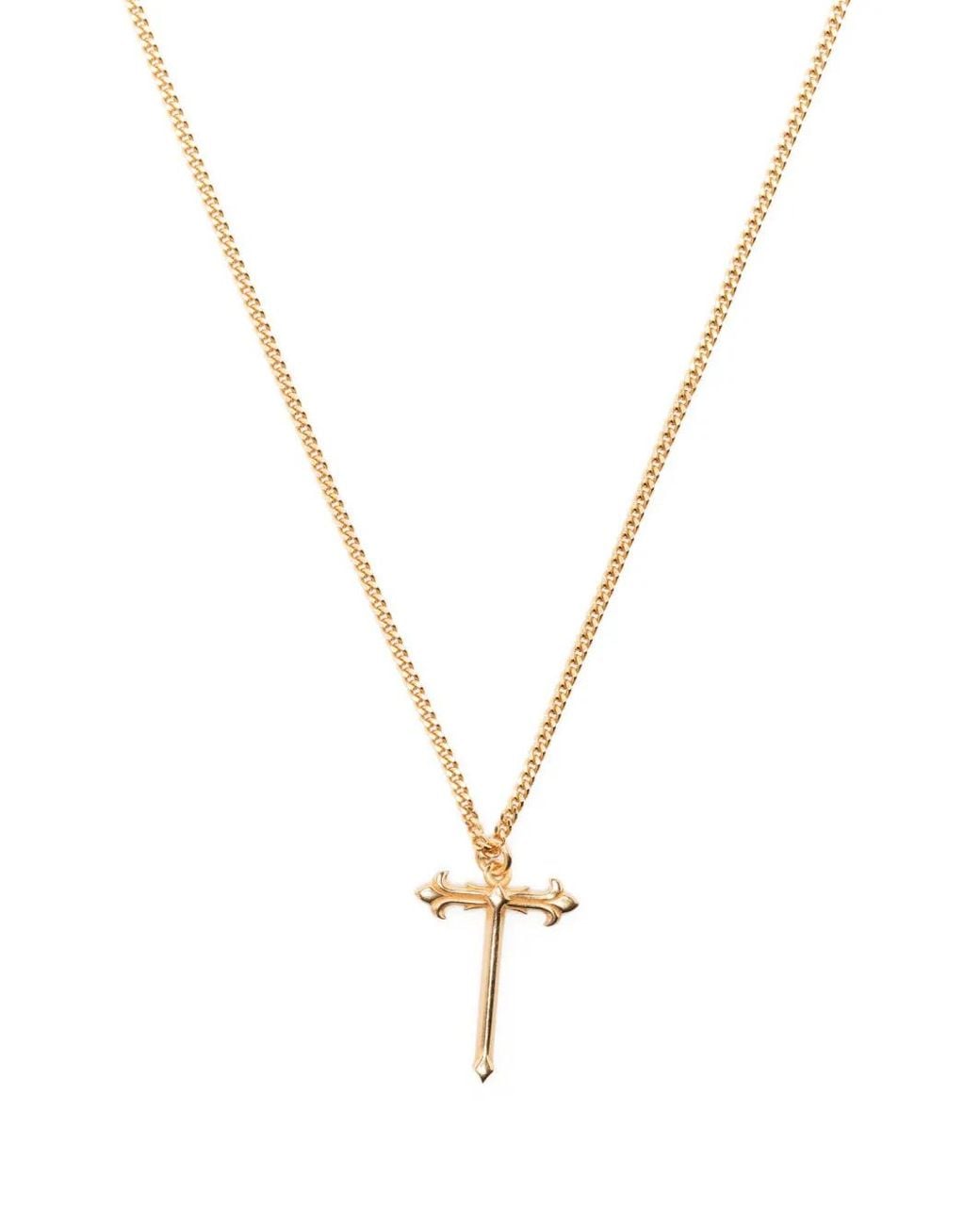 Emanuele Bicocchi Metallic Cross-Pendant Polished-Finish Necklace