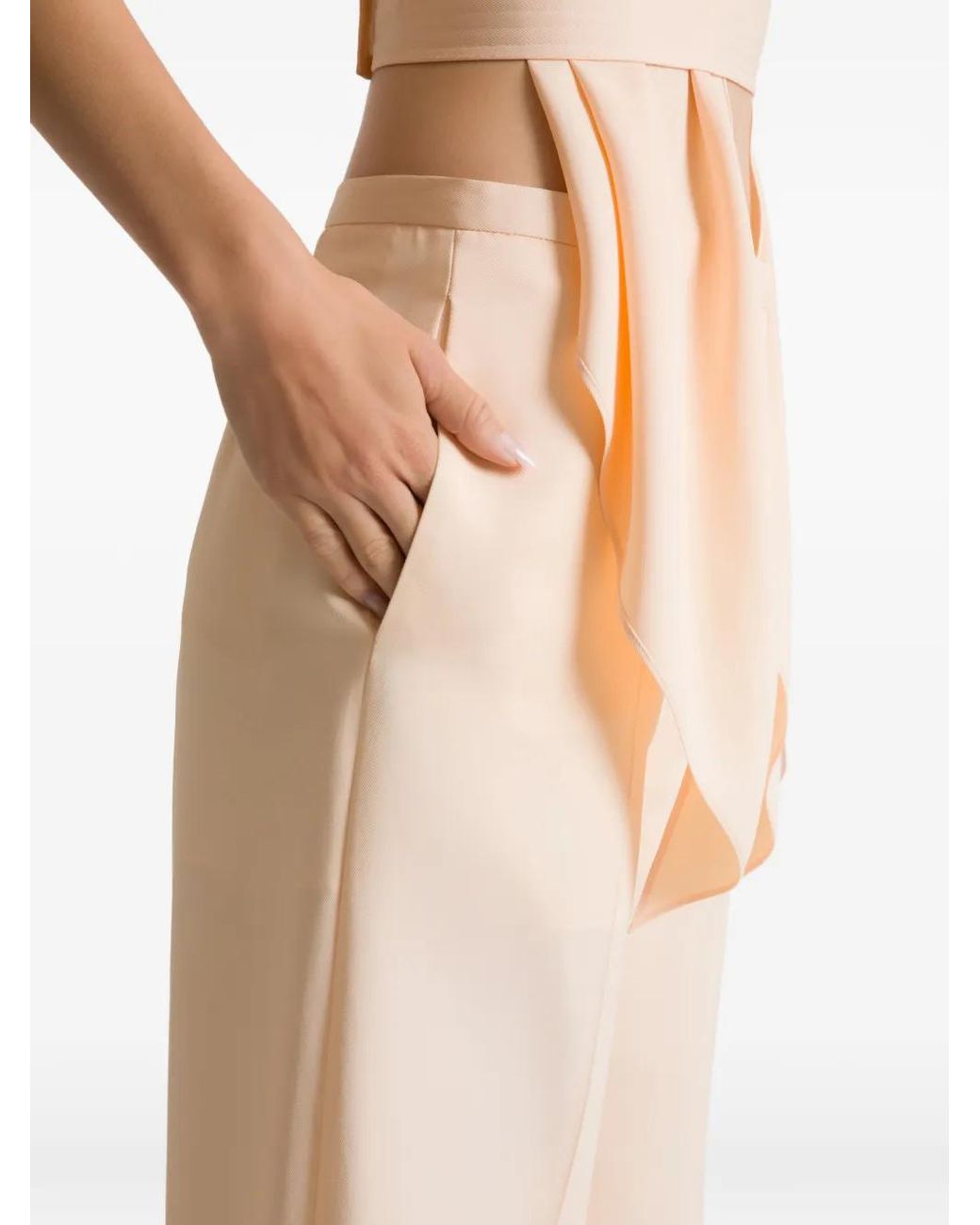 Alberta Ferretti White Wide Leg Trousers
