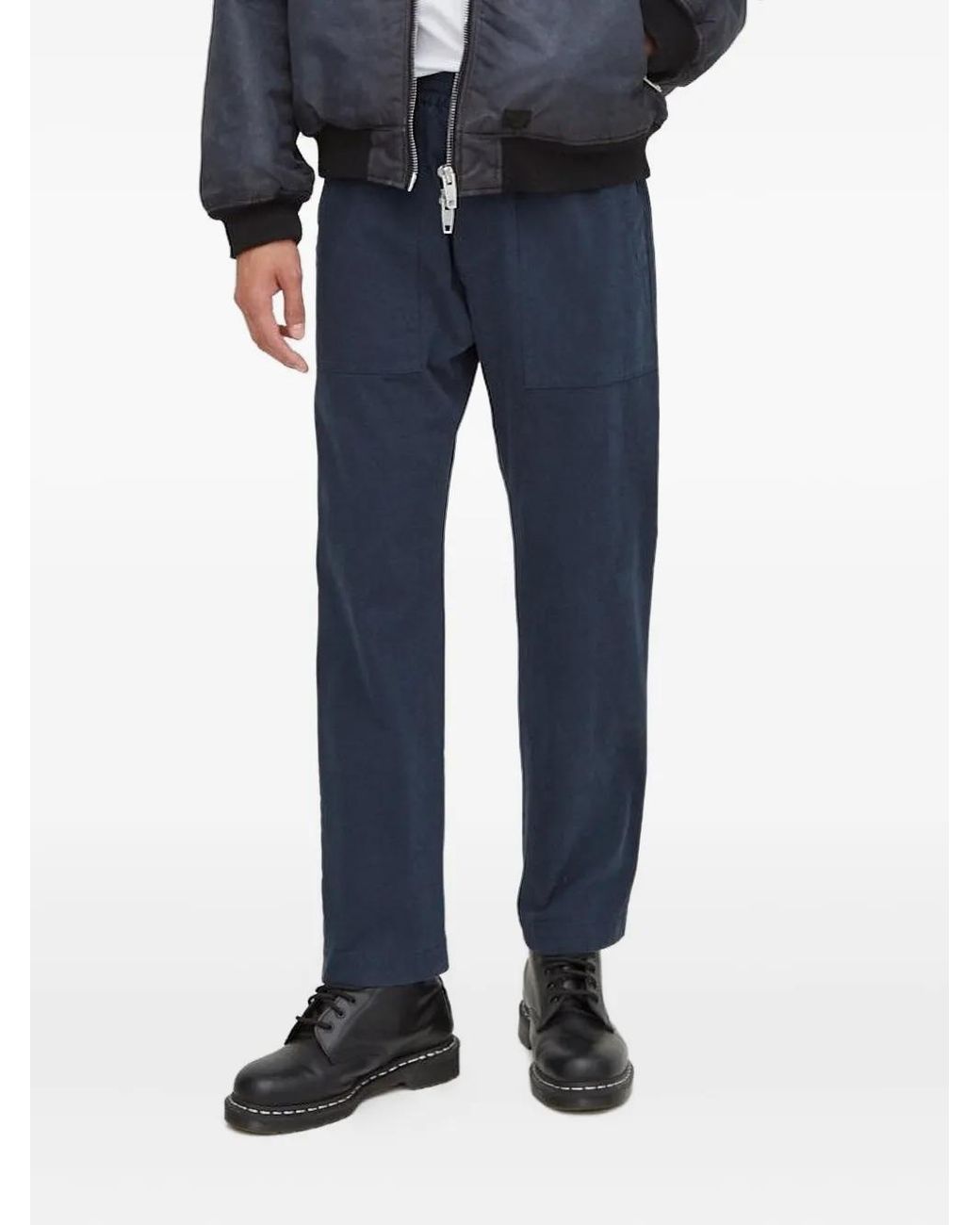 Drykorn Blue Elasticated-Waist Patch-Pocket Trousers for men
