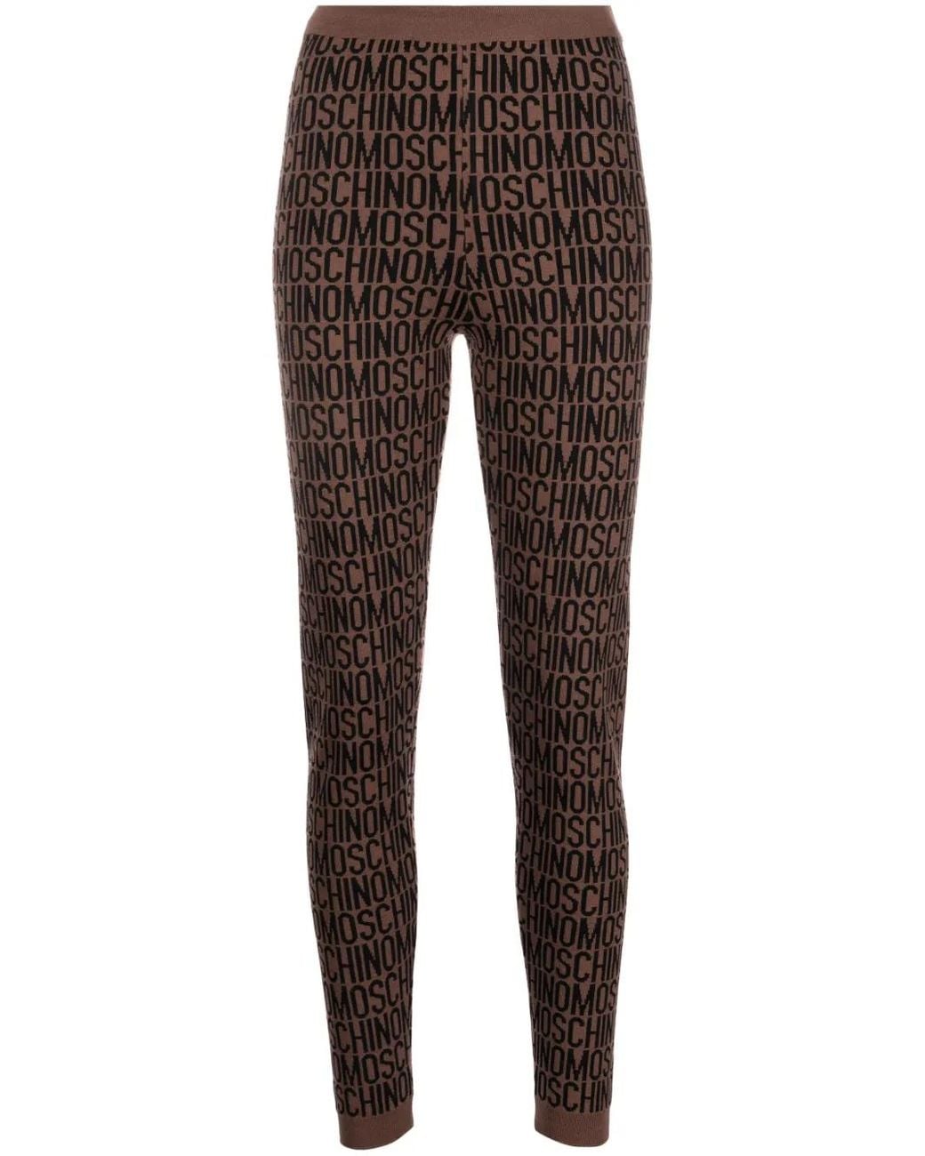 Moschino Legging Met Logo Jacquard in het Brown