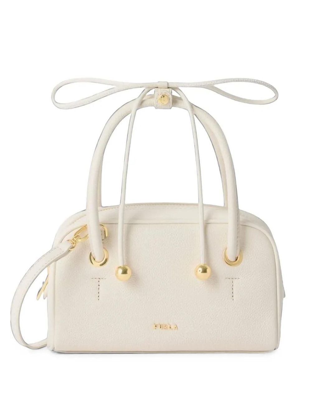 Furla White Poppy Dome Bag