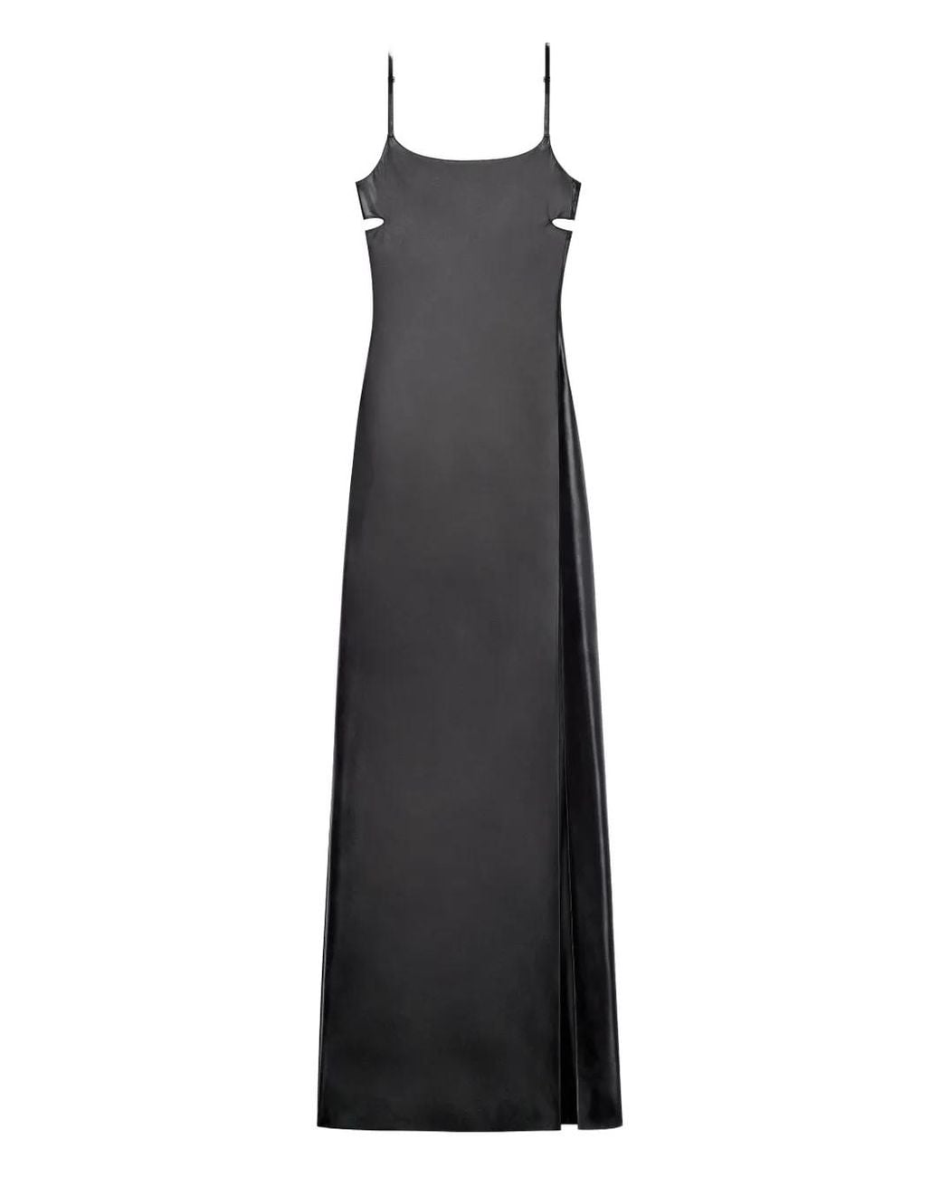 Courreges Black Lingerie Glossy Long Dress