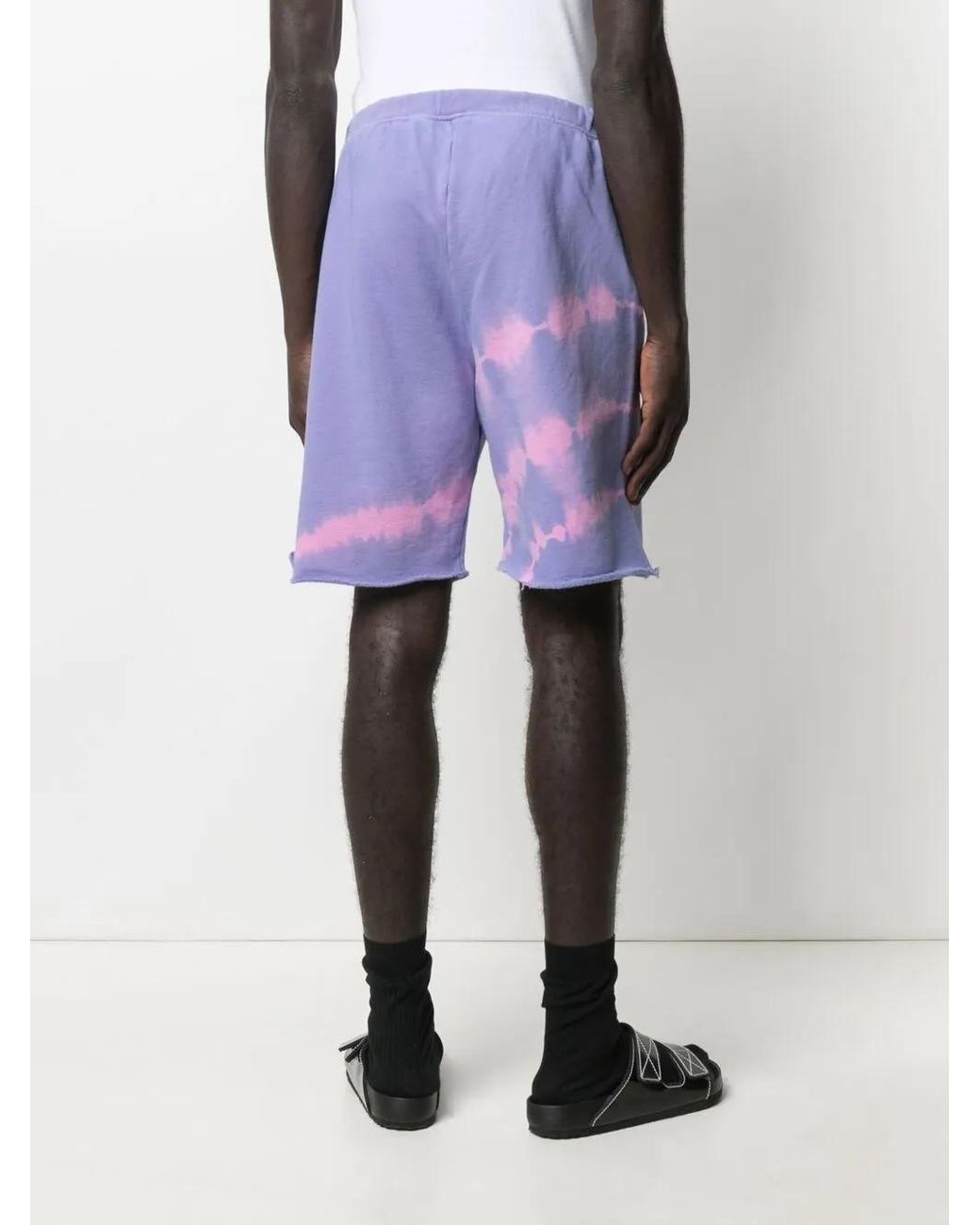 Aries Blue Tie Dye-Print Track Shorts