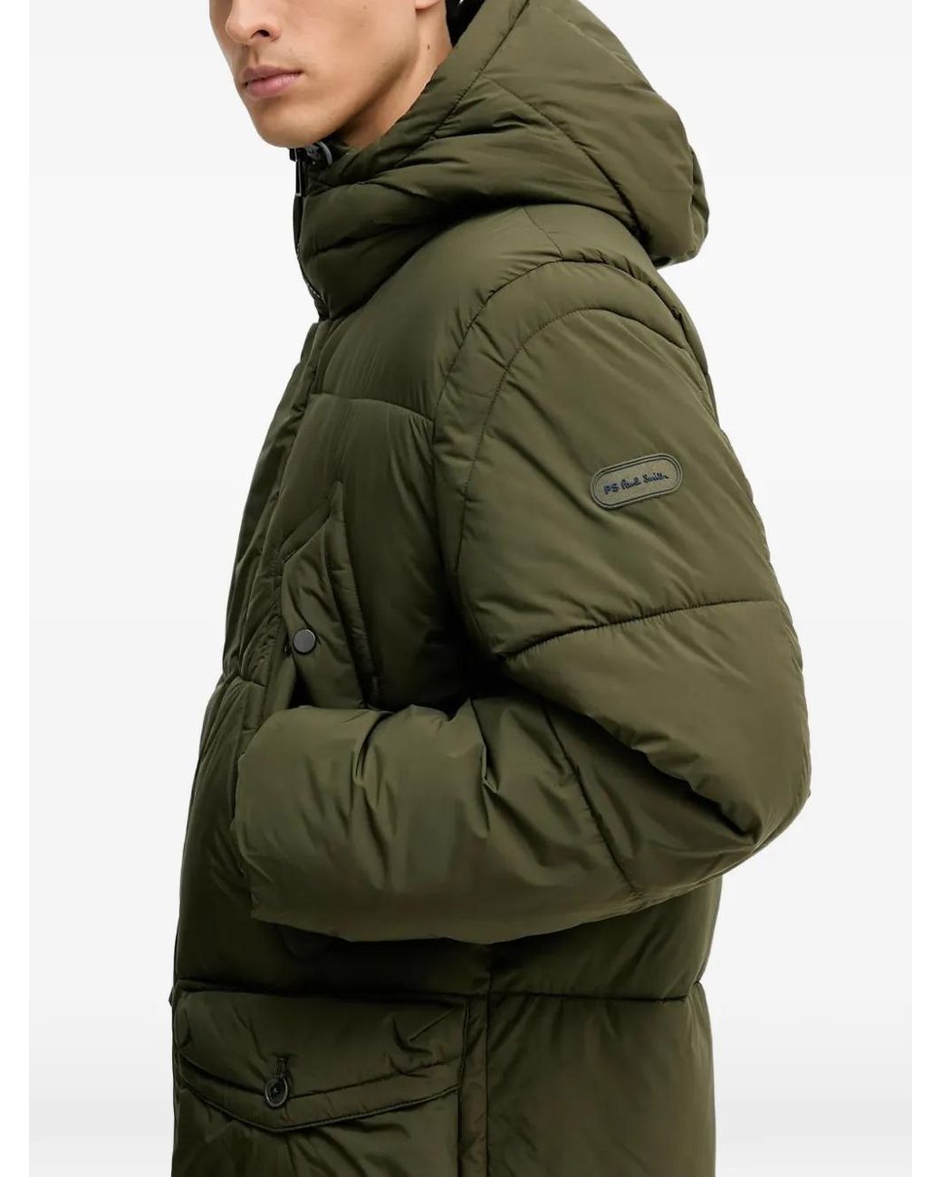 Paul Smith Green Hooded Padded Jacket for men