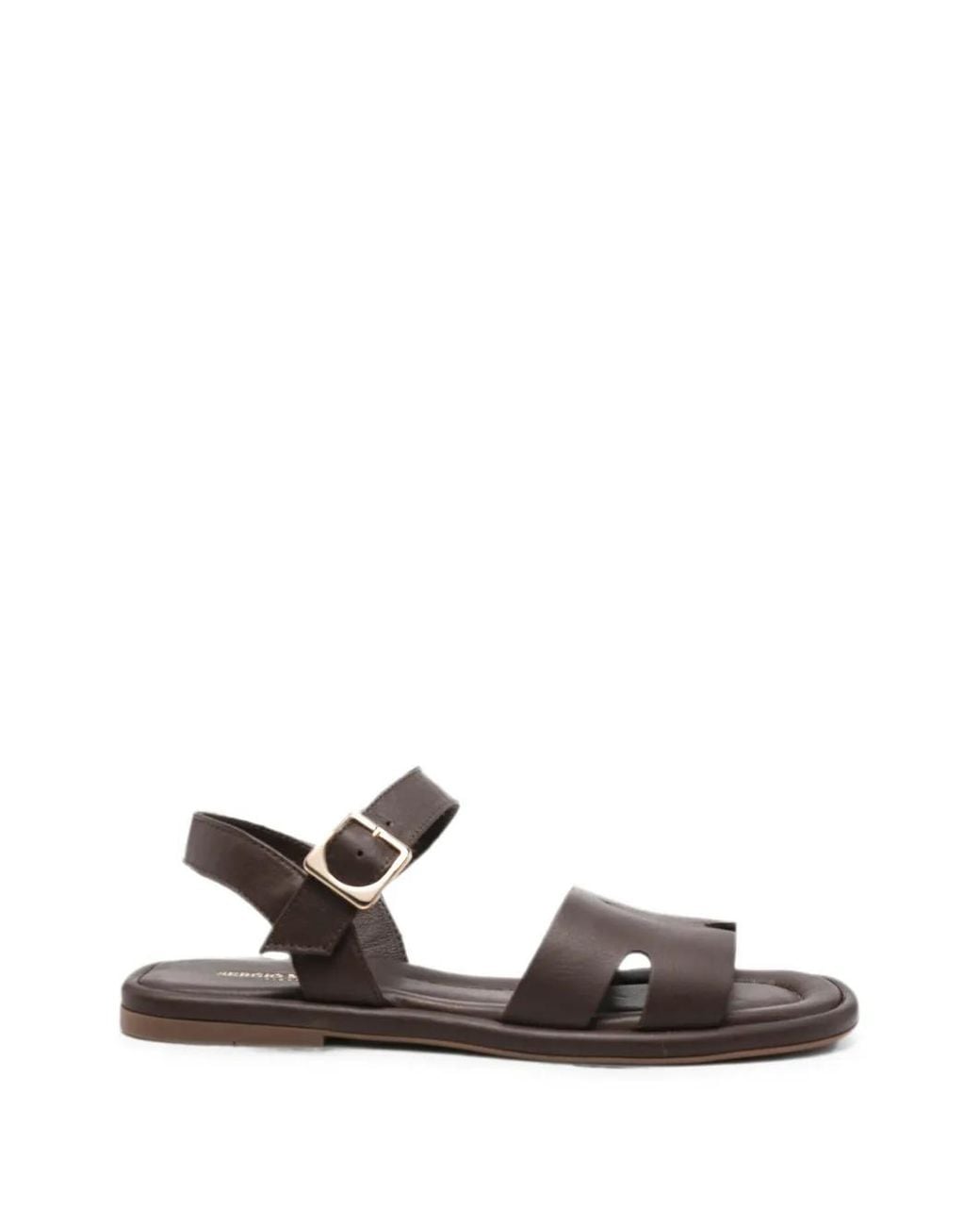 SERGIO MORETTI FIRENZE White Buckle-Fastening Leather Sandals