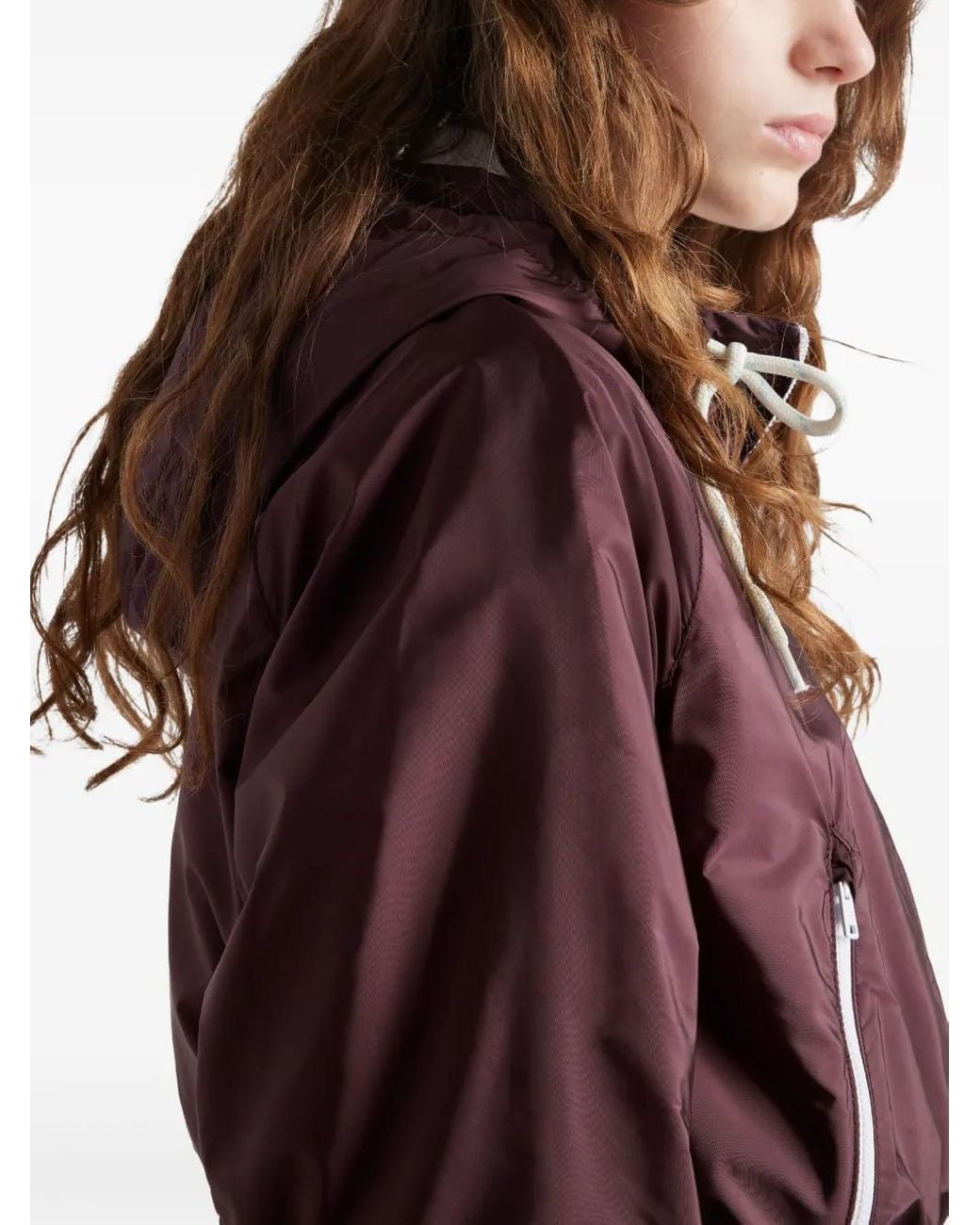 Prada Red Blousonjacke Aus Leichtem Re-Nylon, Damen, Größe