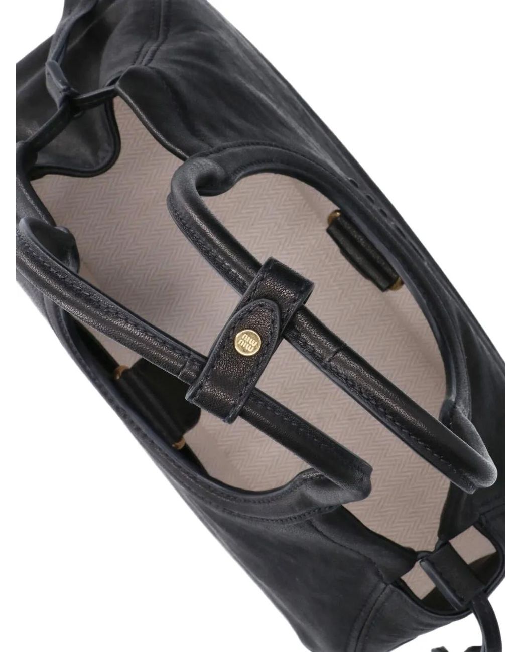 Miu Miu Black Ivy Nappa Leather Tote Bag