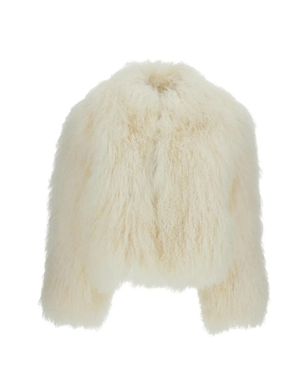Martha Louis White Long-Haired Mongolian Fur Jacket