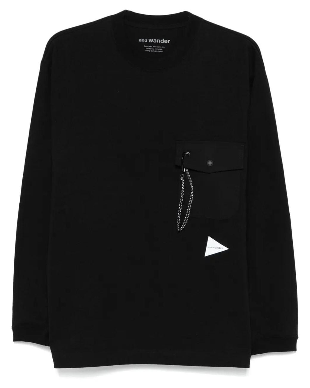 And Wander Black Cotton Jersey Utility T-Shirt for men