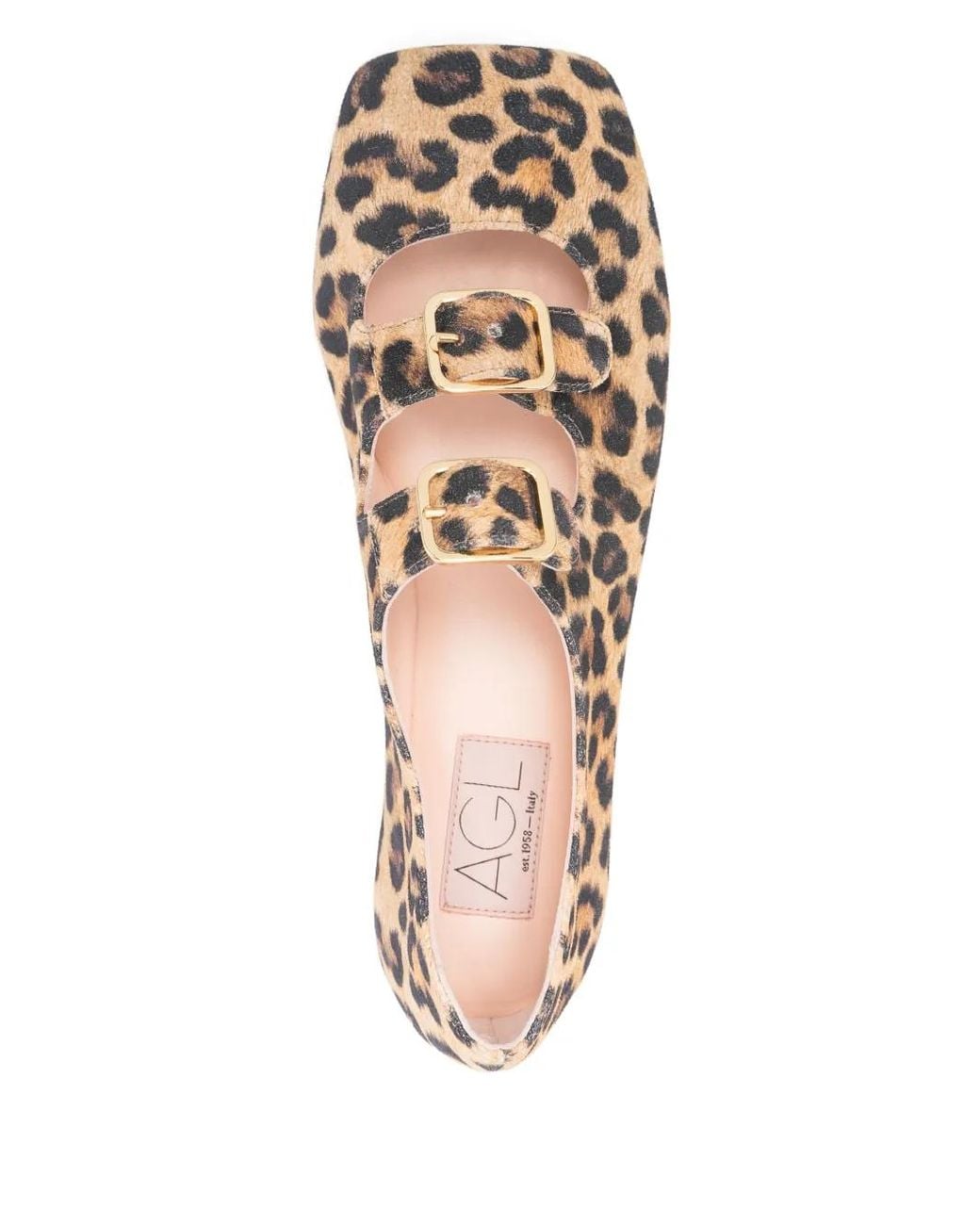 Agl Attilio Giusti Leombruni Brown Leopard-Print Ballet Flats