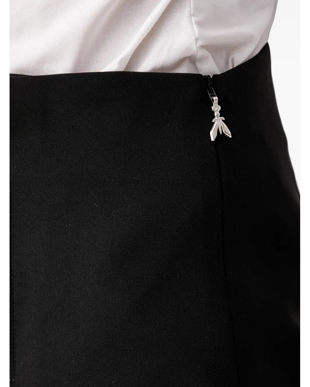 Patrizia Pepe Black Pleated Fly-Charm Skirt