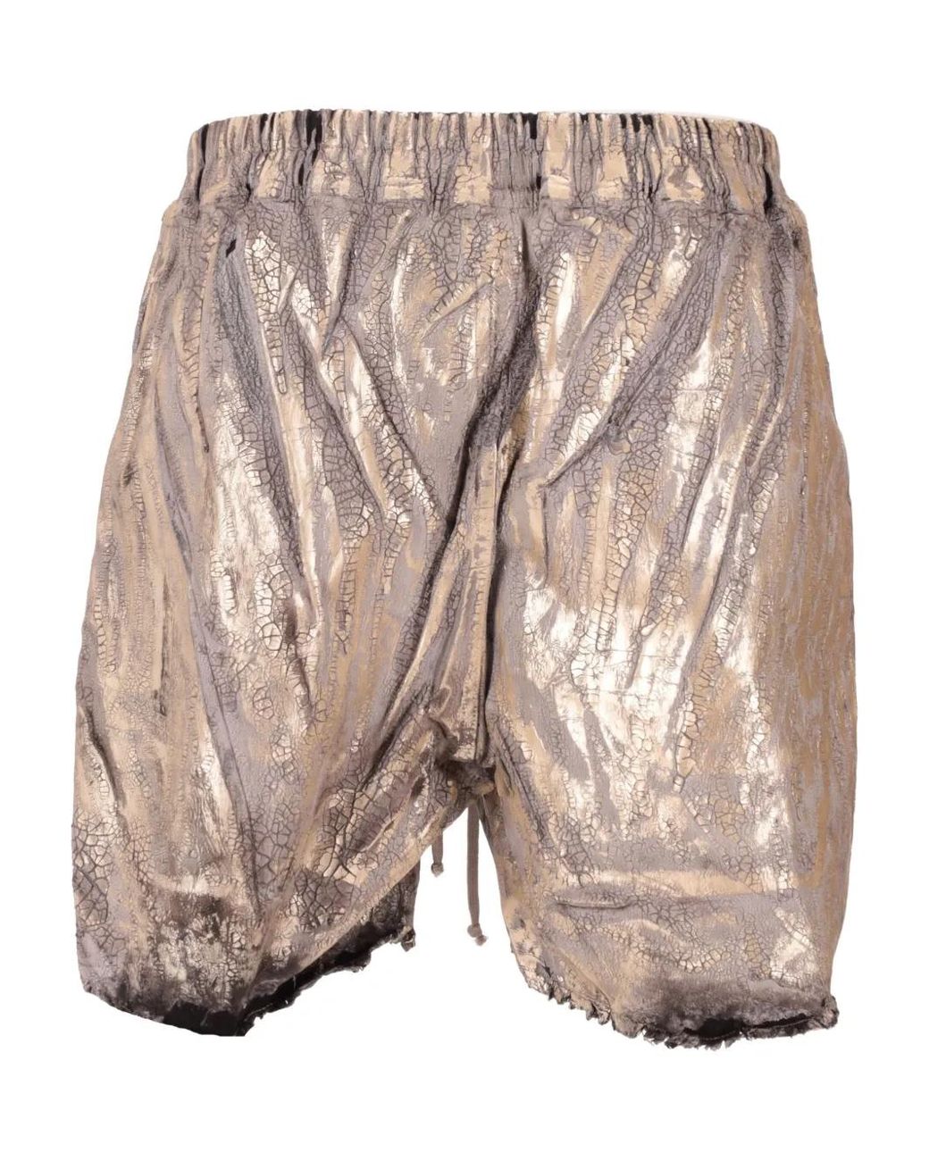 Rick Owens Metallic Drawstring Shorts for men