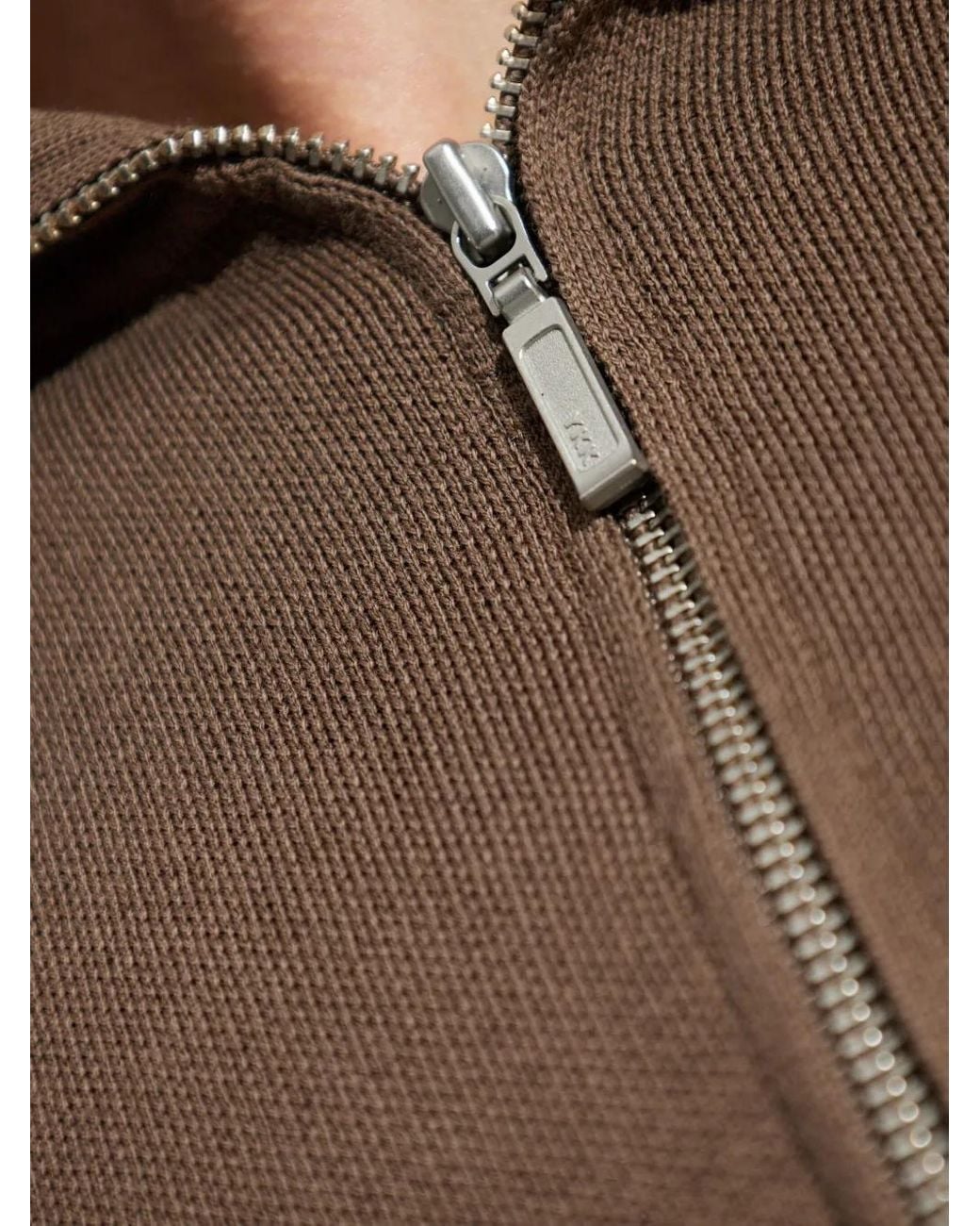 Entire studios Brown Zip-Up Collared Sweater for men