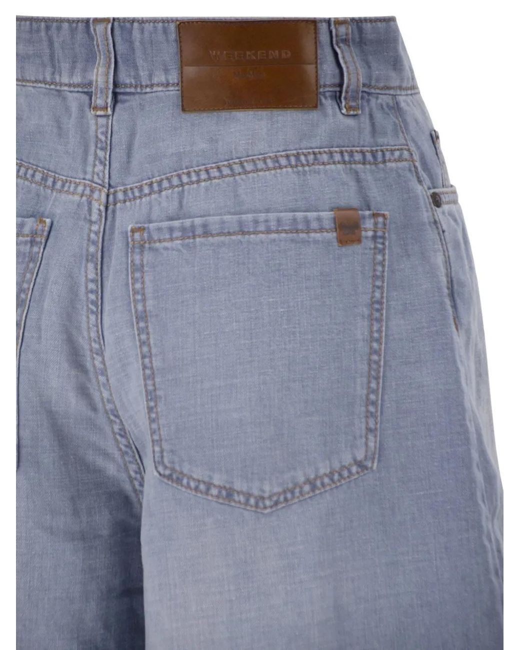 Weekend by Maxmara Blue Contrasting-Stitch Shorts