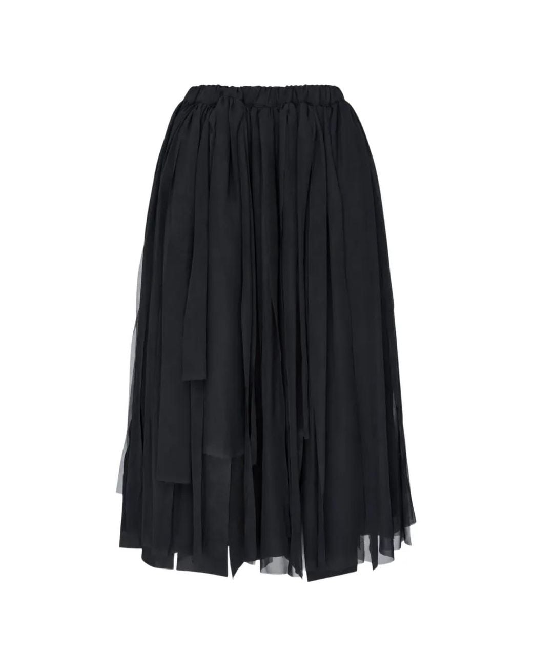 Comme des Garçons Black Layered Panelled Midi Skirt
