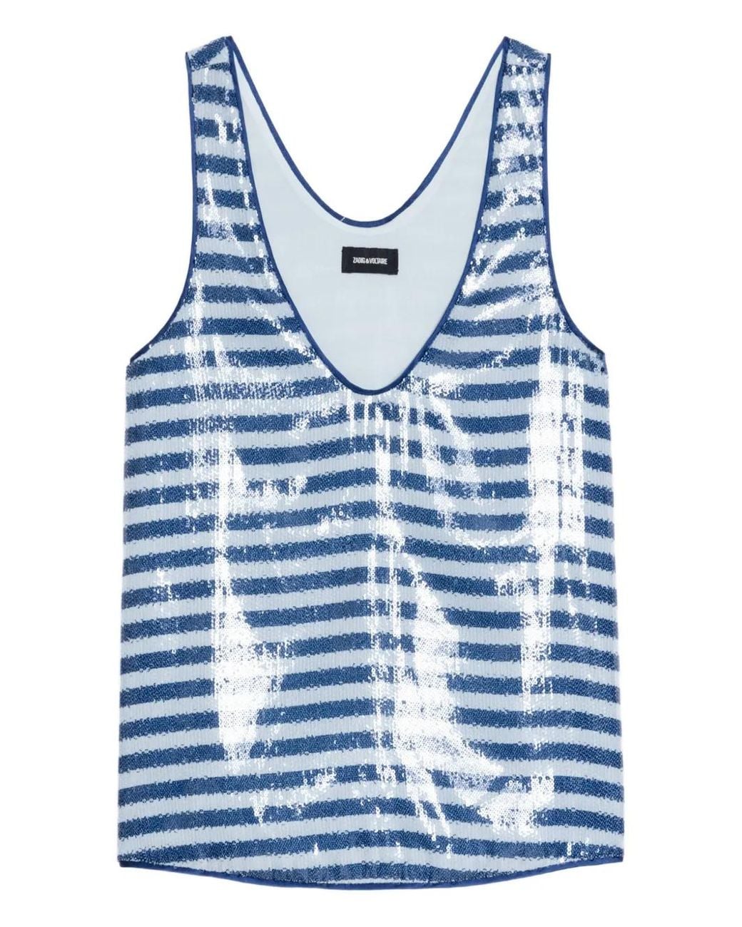 Zadig & Voltaire Blue Tarys Sequin Tank Top