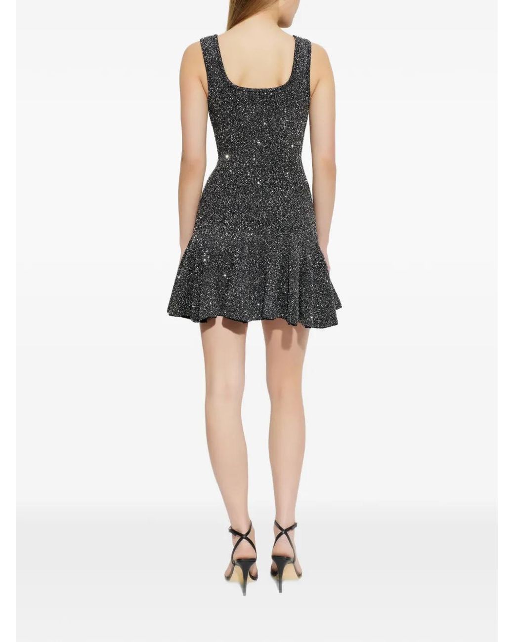LoveShackFancy Black Sarajane Scoop-Neck Mini Dress