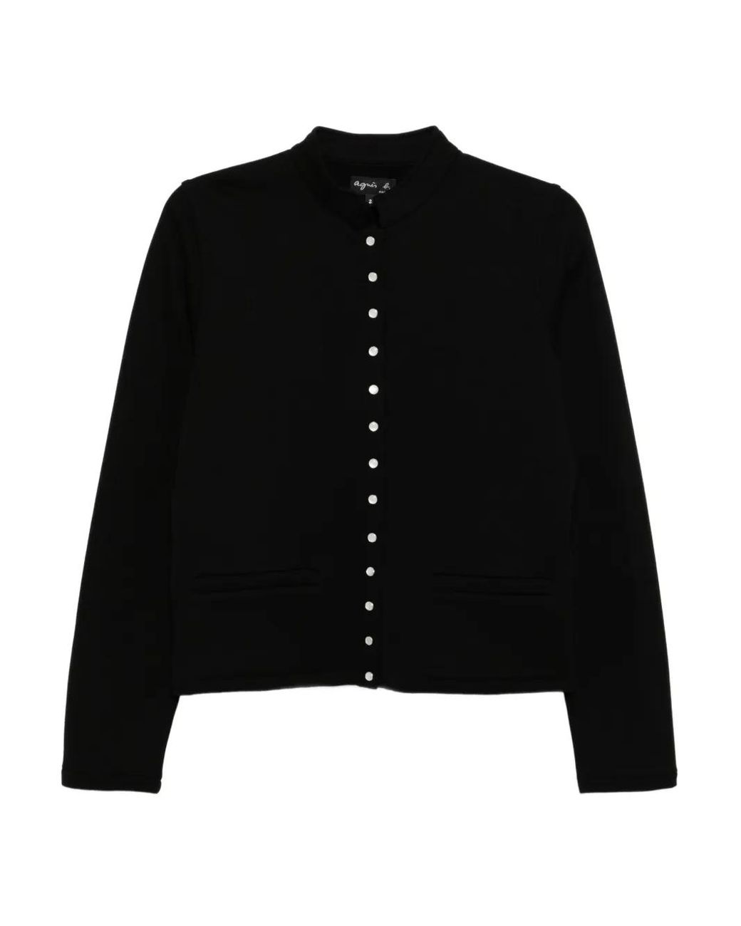 Agnes B. Black Buttoned-Up Jacket