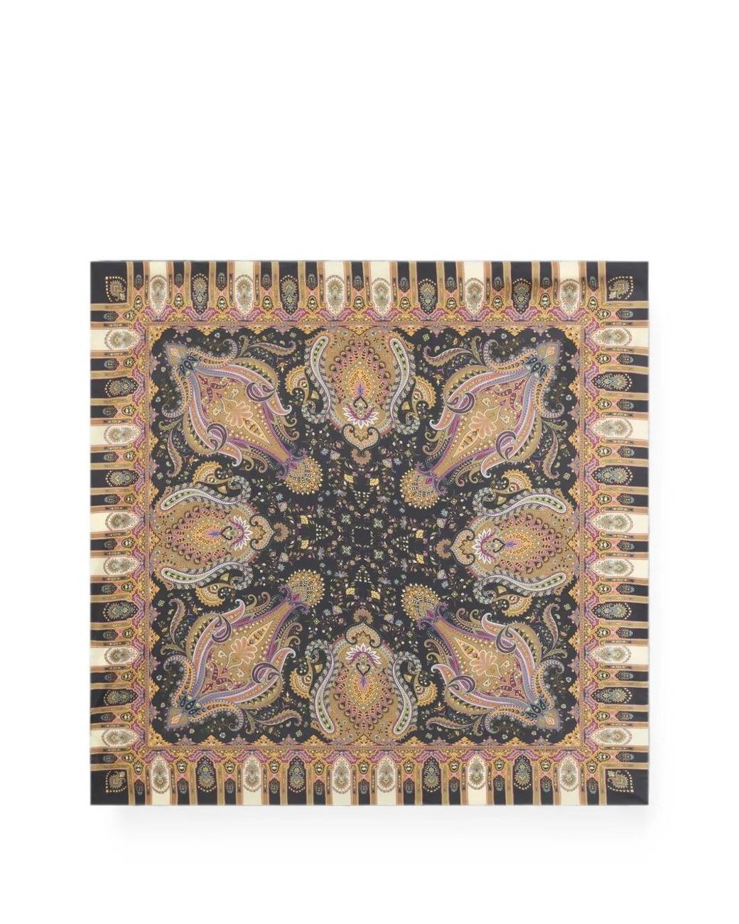 Etro Metallic Paisley-Motif Silk Scarf