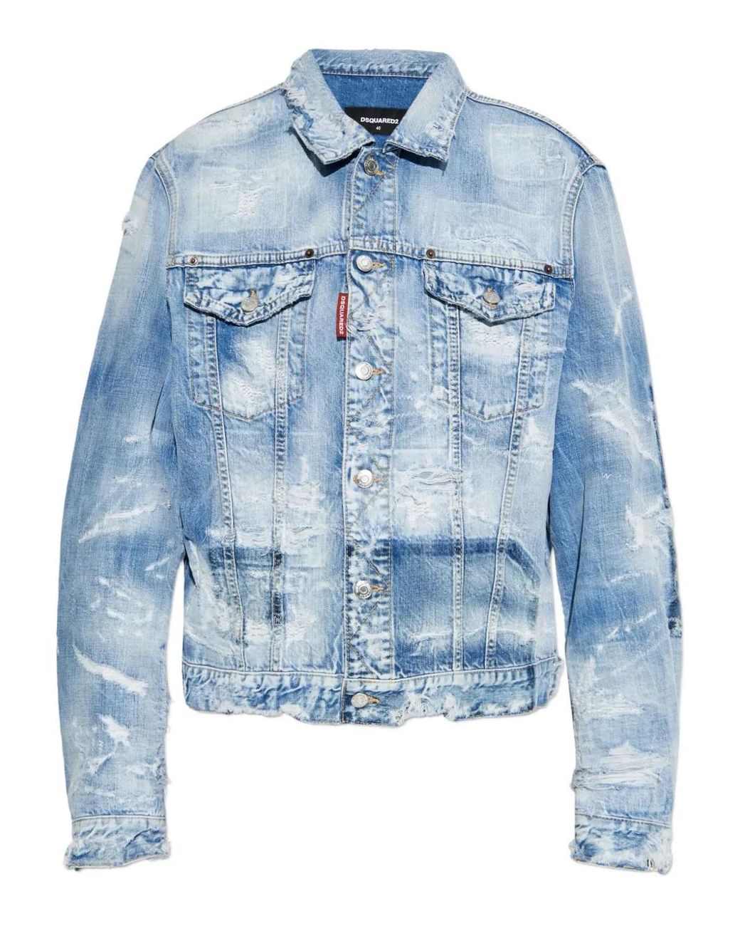 DSquared² Blue Distressed Denim Jacket