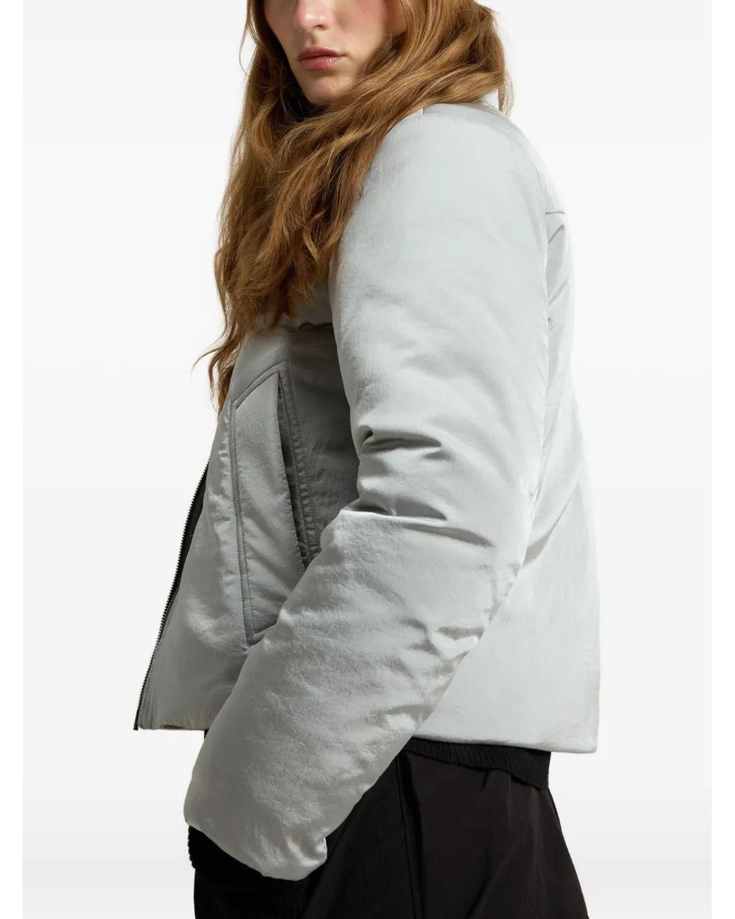 Woolrich Gray Turtleneck Quilted Jacket